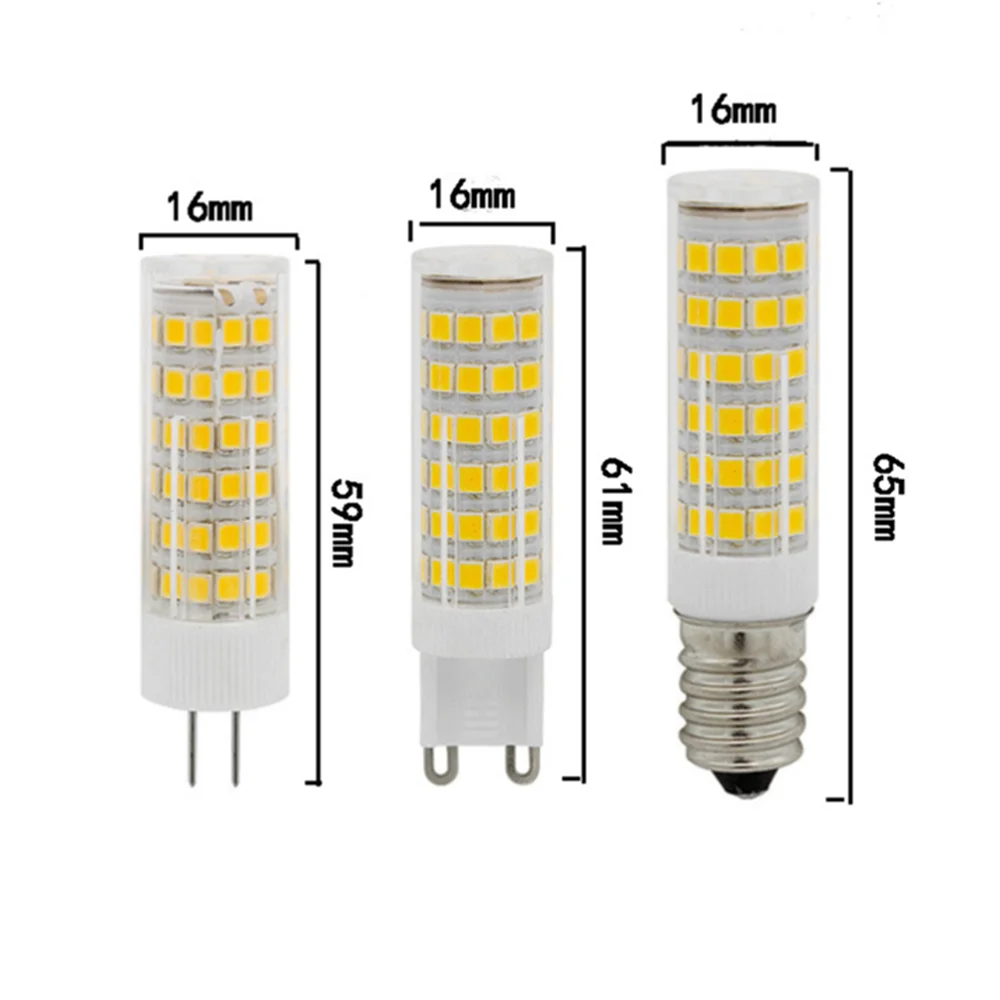 Mini G9 led bulb G4 E14 220v 5w 7w 9w 12w 33 51 75 86pcs leds smd 2835 Ceramic body light warm/cold white Spotlight | Освещение