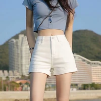 fashion casual blue denim shorts women sexy high waist buttons pockets slim fit shorts 2021 summer beach streetwear jeans shorts