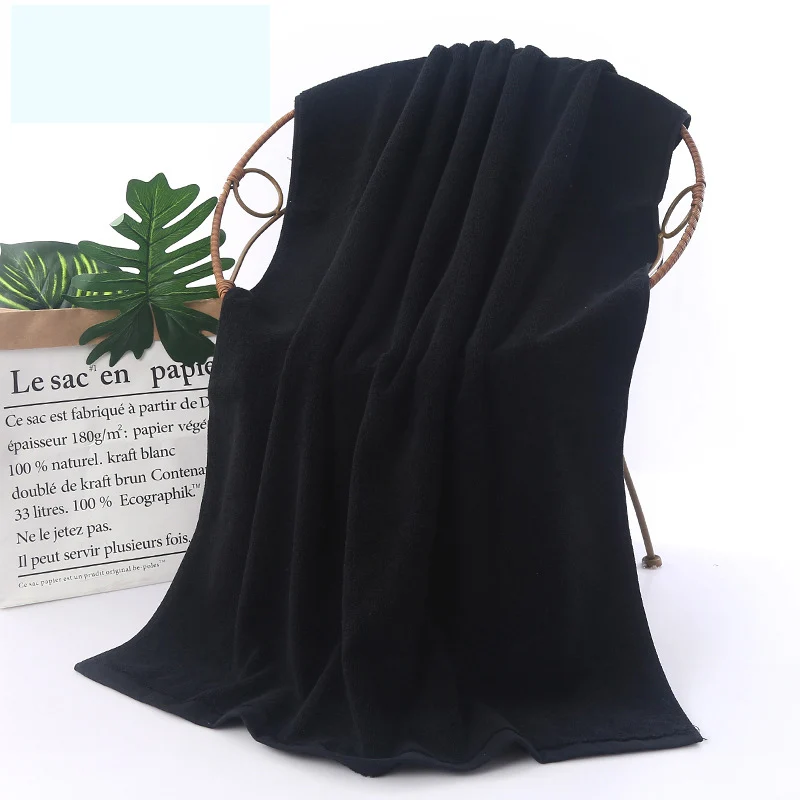 Женское черное хлопковое махровое полотенце s Хлопковое для лица банные