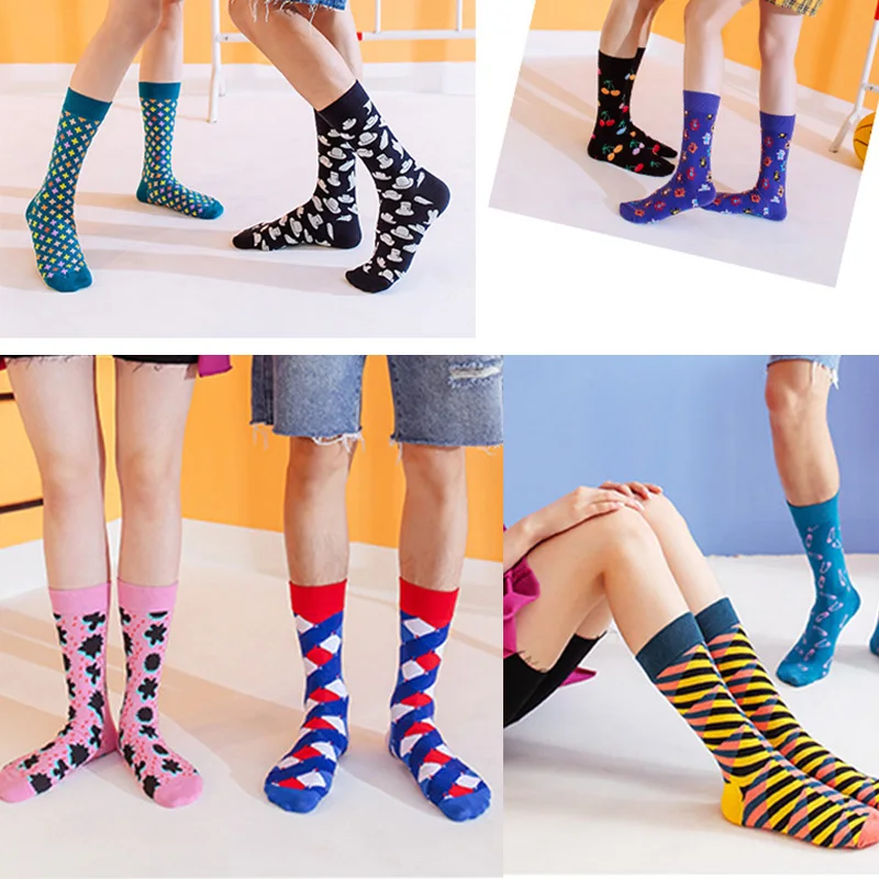 2 шт./1 пара мужские носки мягкие хлопковые с забавными животными длинные