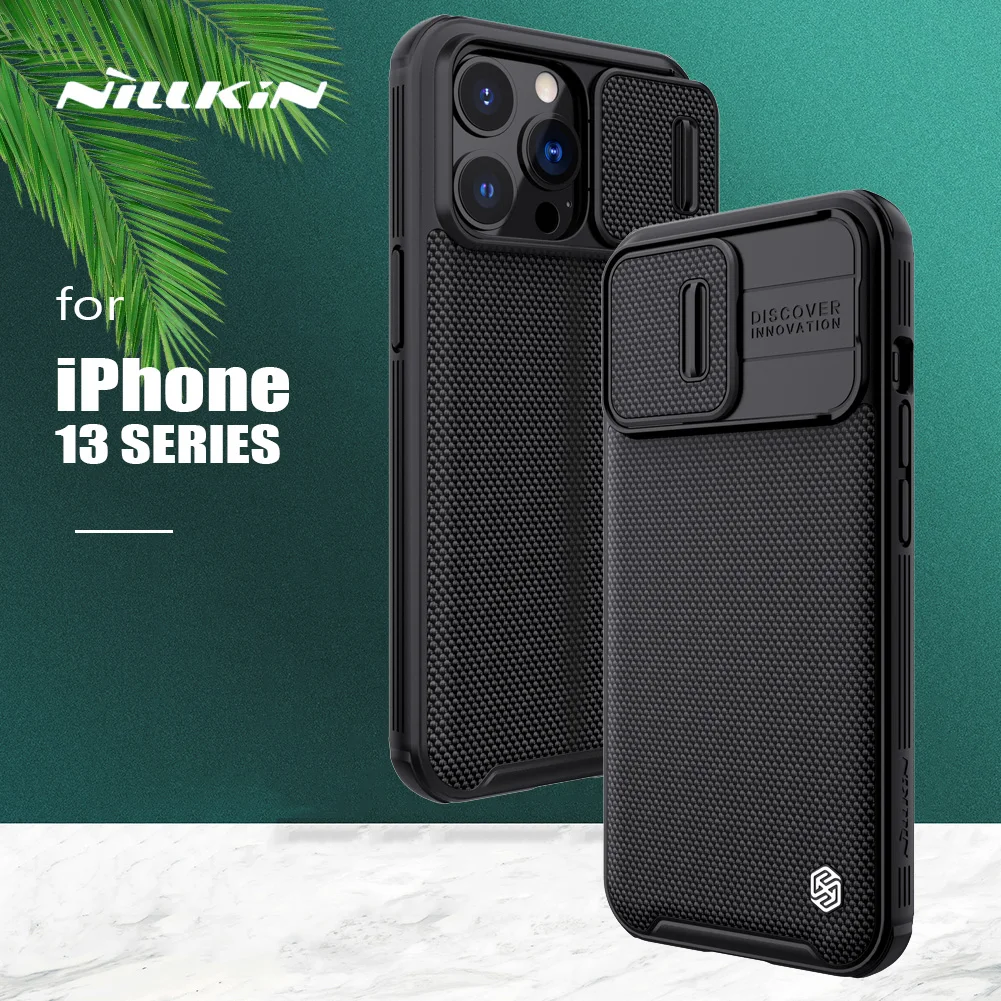 

Чехол Nillkin для iPhone 13 Pro Max, текстурированный нейлоновый чехол с камерой, деловой мягкий чехол с краями для задней панели, чехол для iPhone 13 13 Pro