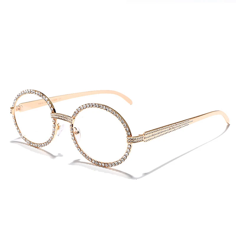 

2020 винтажные Роскошные Овальные Солнцезащитные очки женские мужские брендовые дизайнерские солнцезащитные очки со стразами ретро солнцез...
