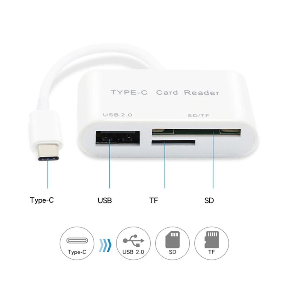 Многофункциональный хаб 3 в 1 устройство для чтения карт Micro SD TF OTG USB 0 iPad/Macbook Pro HUAWEI