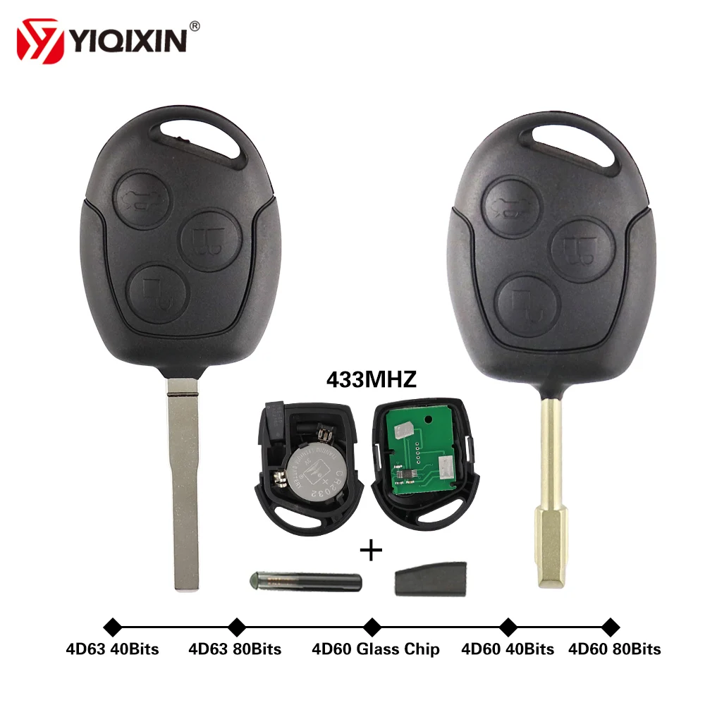 YIQIXIN 3 кнопочный дистанционный Автомобильный ключ для Ford Focus 2 Fiesta Transit Mondeo Fusion Galaxy
