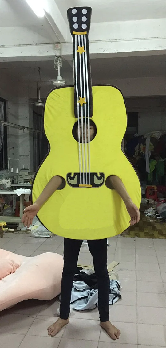 Рекламный костюм талисмана для гитары Костюмы взрослых костюмированной