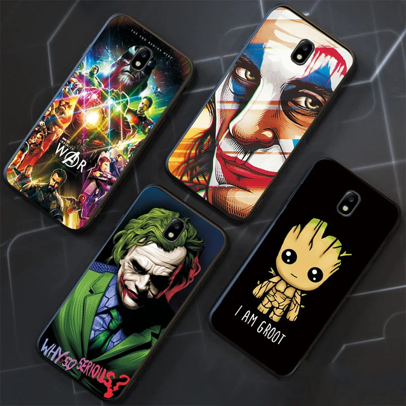 Чехол s для samsung Galaxy J5 J7 чехол Чехол герой Марвел Fundas для samsung J3 J5 J7 чехол для J7 Neo черный ТПУ J4 J6 Plus
