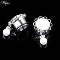 miqiao 1pc stainless steel pendant fashion auricle earrings retro pearl ear expansion body piercing jewelry hot new products