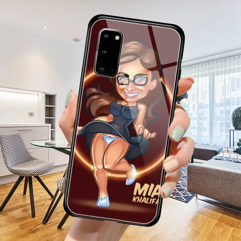 Чехлы для телефонов Sexy beauty girl mia khalifa из закаленного стекла Samsung S20 Plus S7 S8 S9 S10E Note 8 9 10