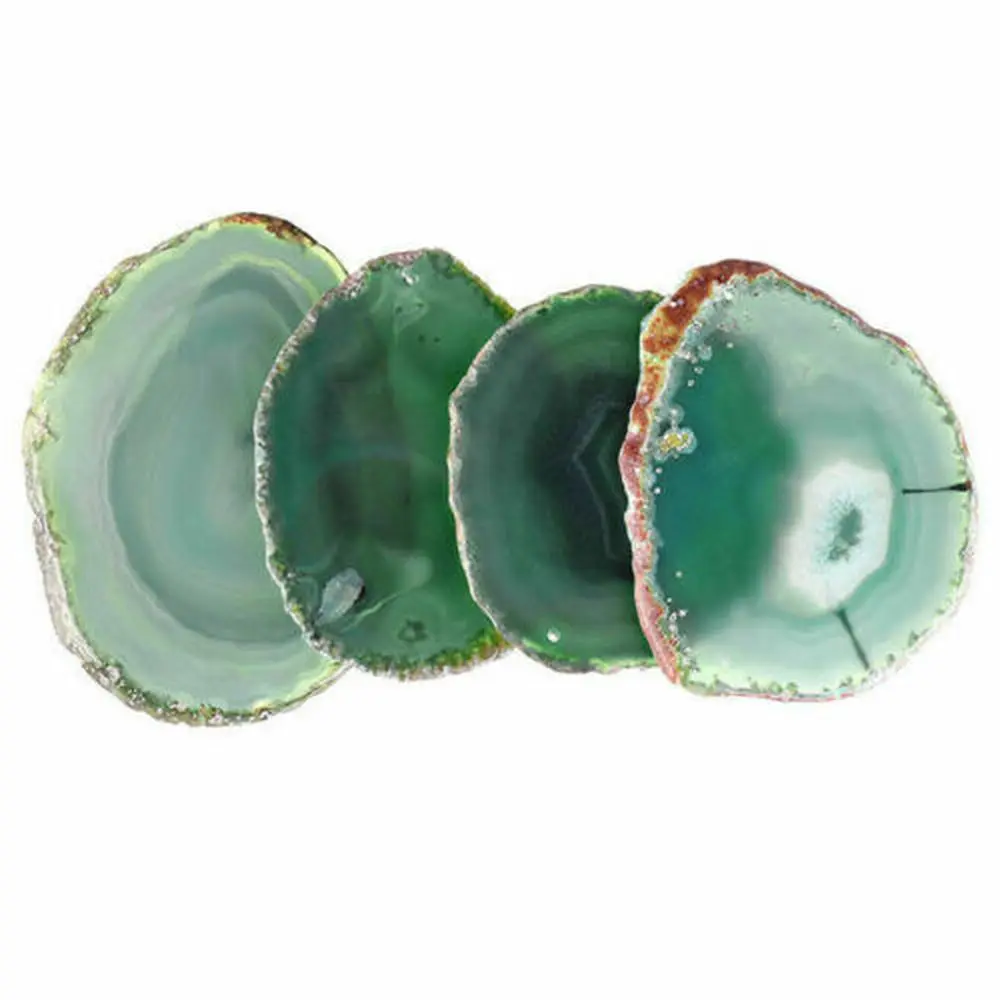 1 шт красочные окрашивание драгоценных камней чашки мат прокладки ломтик агата