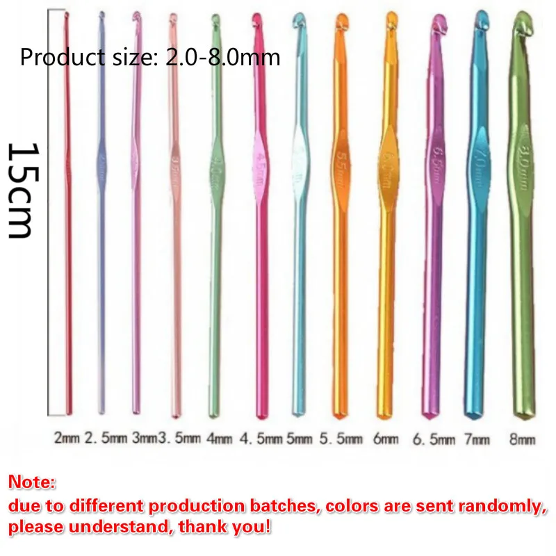

4/8/12set 2.0-8.0mm aluminum oxide knitting needles crochet hook weave crochet needles 2020 hot sale