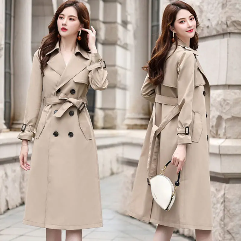 

Woman Fashion Autumn Winter Jacket Female Double Breasted Wool Coats Ladies Solid Color Loose Jacket Outerwear A69