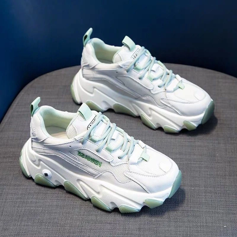 Женские кроссовки на платформе Ulzzang весенние для тенниса шнуровке пожилых