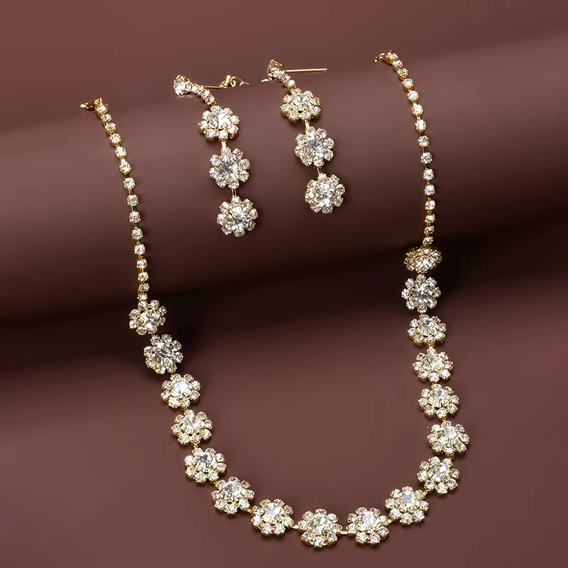 Модные наборы ювелирных украшений в стиле барокко с кристаллами форме капли воды