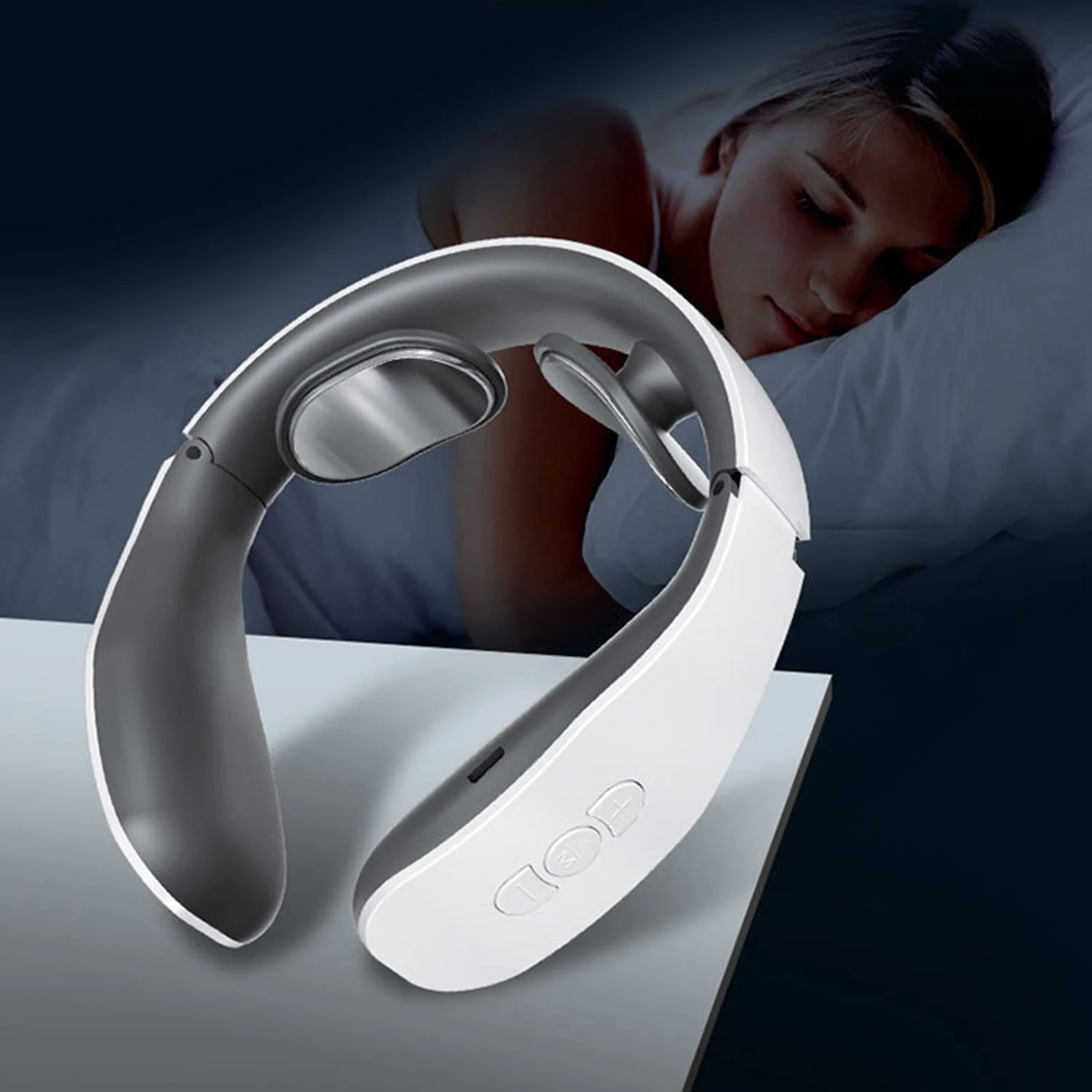 

2021Hot 4 Modes Neck Massage Instrument 15Levels Neck Massager with 2Heads Rechargeable Wireless Portable Home Massage Equipment