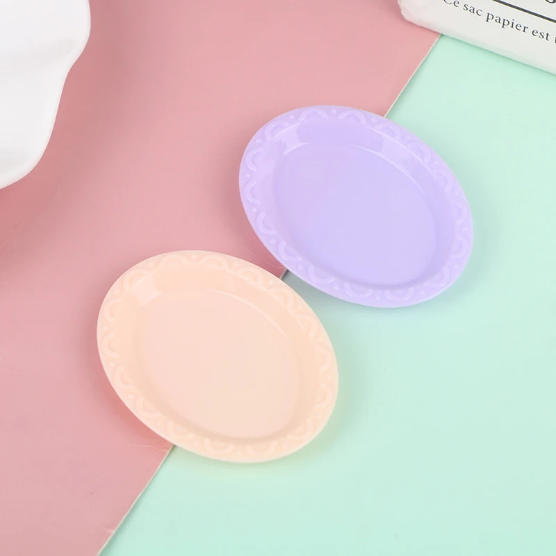 

5pcs/lot 5.5*4.1cm Dollhouse Miniature Food Dishes Tableware Trays Plates Doll Kitchen Toy