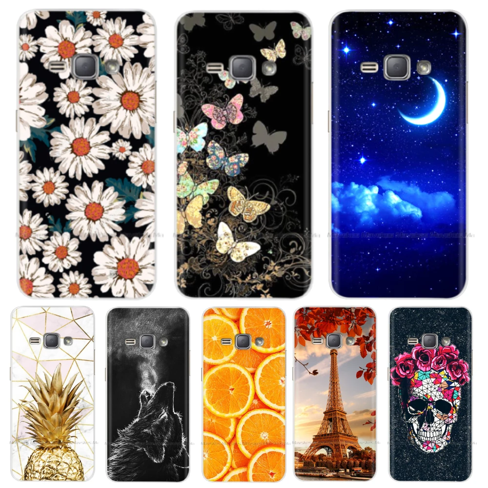 

case For Samsung J1 2016 Case Silicon Transparent Back Cover For Samsung Galaxy J1 2016 6 J120 J120F/ds bumper soft flower coque
