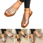 Женские сандалии с открытым носком, открытые римские сандалии, Повседневная пляжная обувь, лето 2021