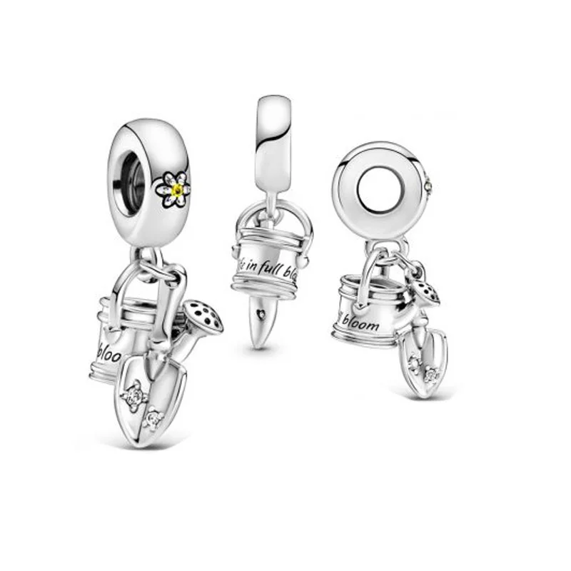 

2021 Spring Fashion New 925 Sterling Silver Beads Watering Can & Trowel Dangle Charm Fit Original Pandora Bracelet Women Jewelry