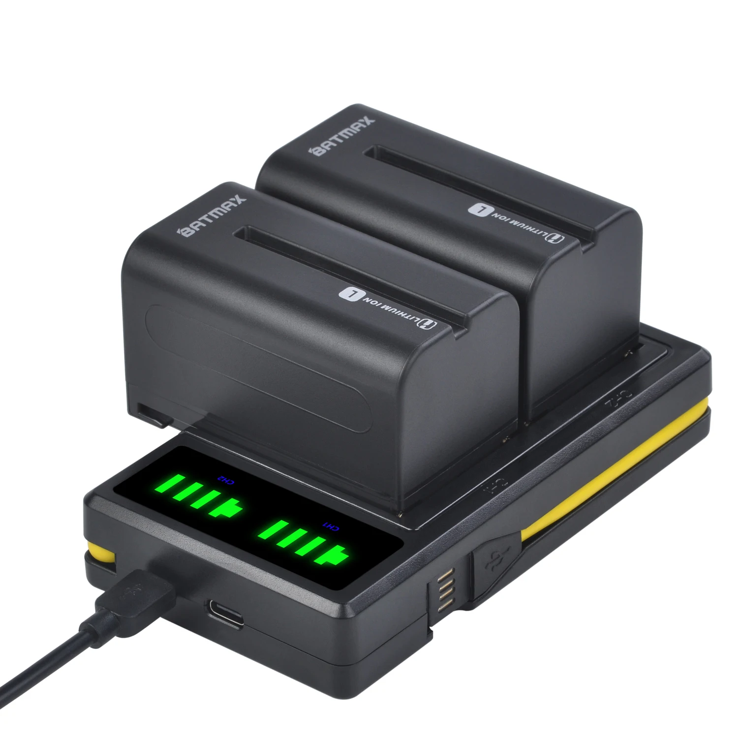 Batería de iones de litio para cámara de NP-F750, cargador Dual LCD USB para Sony NP F970, F960, F550, F570, QM91D, NP-F770, TRU47E, 5200mAH, CCD-RV100