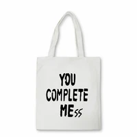 you complete mess graphic print funny womens bag teenage students travel beach bag eco large capacity shoulder bag shopper bag