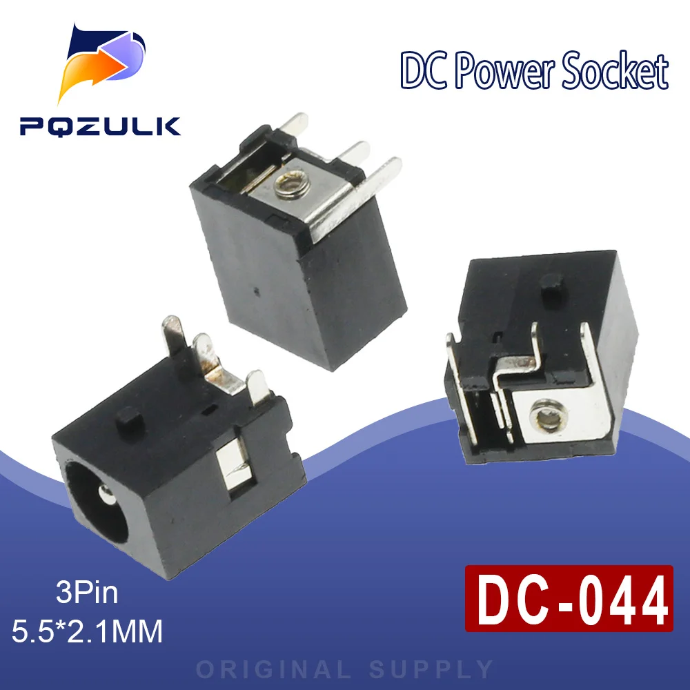 

DC-044 5.5*2.1MM DC Power Supply Socket Power Supply Interface DC044 3Pin Power Socket Black