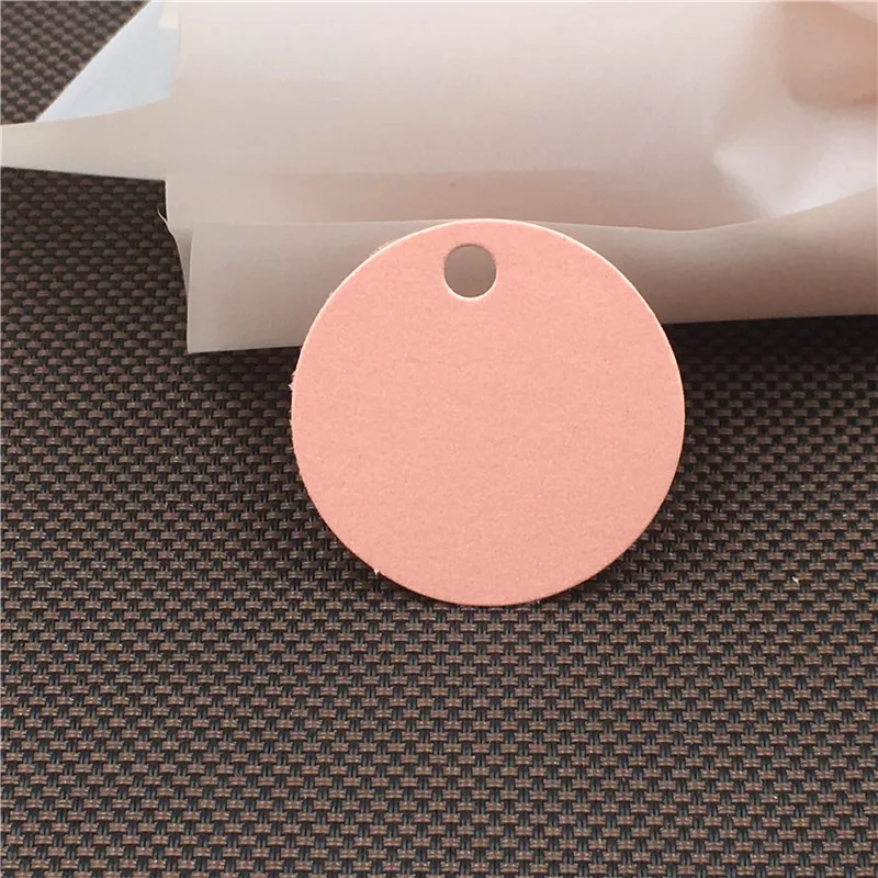 pink 50 шт./лот 3 см Спасибо с красным сердцем ручной работы крафт-бумага, ярлыки для подарков на свадьбу День рождения торт вечерние этикетки - Цвет: pink