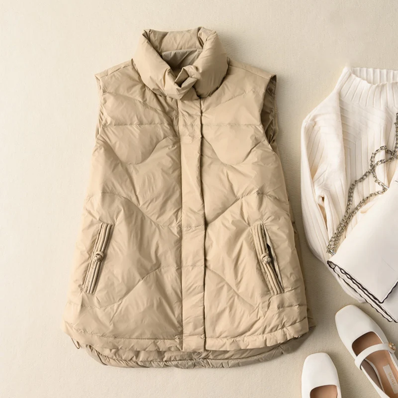 

SEDUTMO Winter Ultra Light Thin Duck Down Coat Women Vest Short Vintage Waistcoat Spring Casual Fashion Slim Parkas ED1704