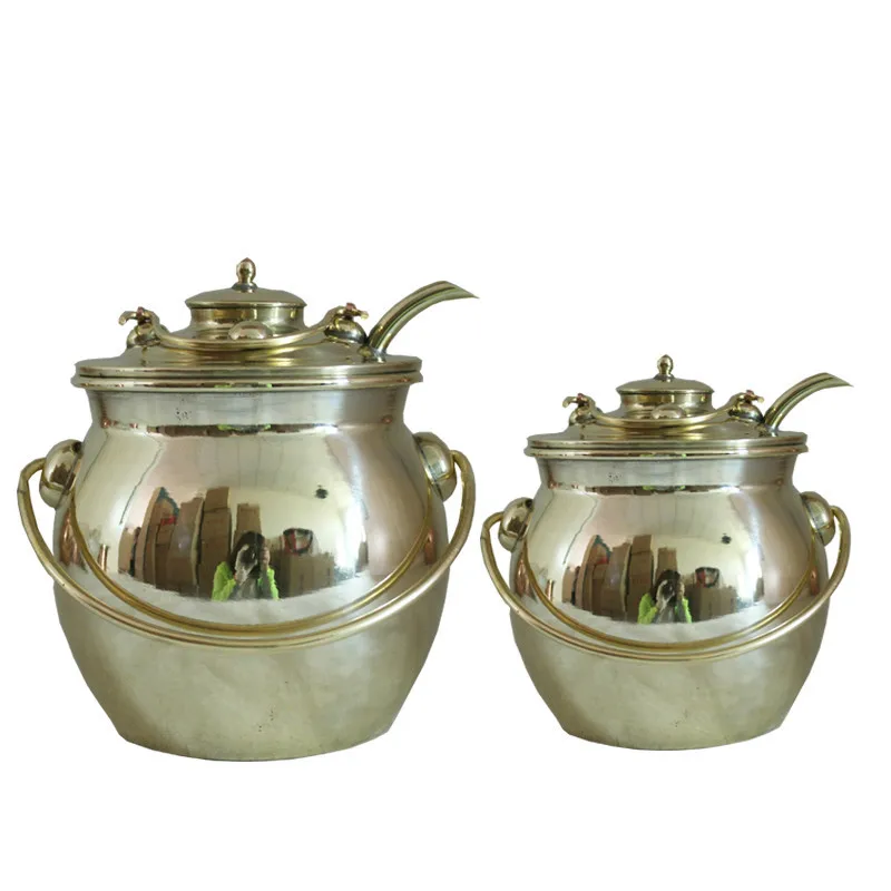 

Brass Warm Wine Beverage Copper Pot Bottle Hot Jug Thicken