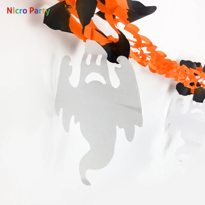 Бумажная гирлянда Nicro 2 м 6 цветов украшение для хэллоуина реквизит товары
