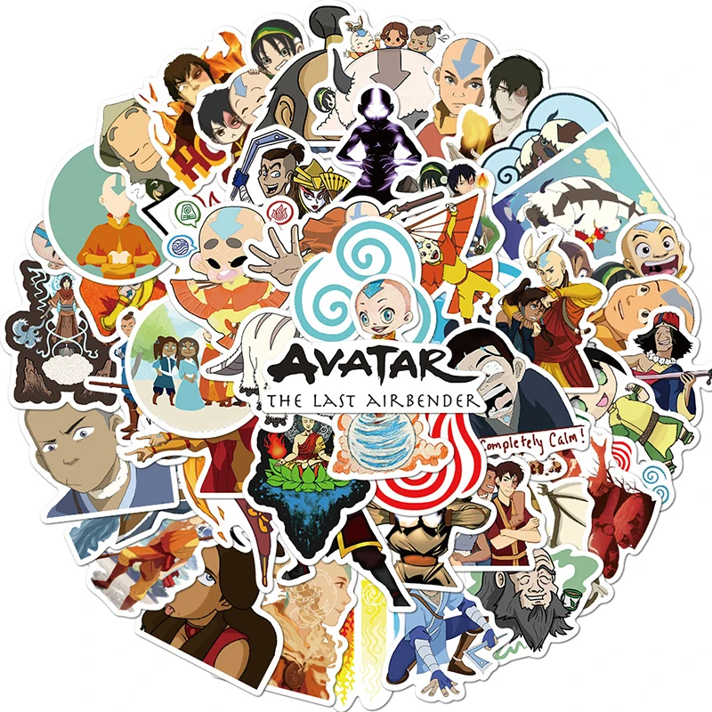 Pegatinas de Avatar The Last airdobler para ni&ntilde;os, papeler&iacute;a artesanal, PS4, Skateboard, port&aacute;til, guitarra, Pegatina de anim&eacute;, 50 Uds.-1
