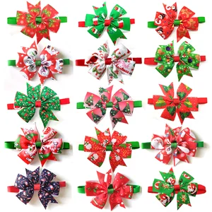 Рождественский ошейник для кошек и собак, 12 цветов, галстук-бабочка для животных, бабочка для собак, 50 шт.