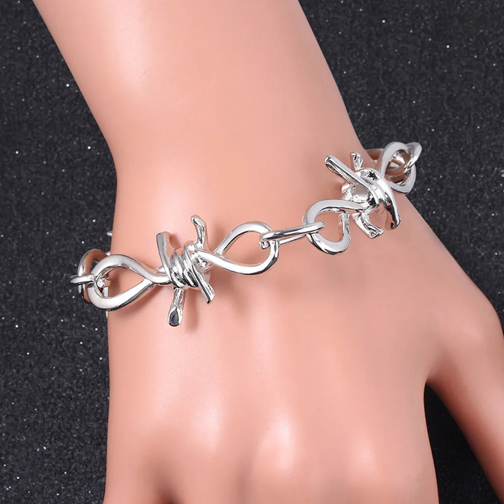 Ожерелье с шипами в стиле панк замок колючей проволокой браслет-цепочка рок