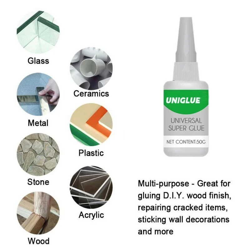 

50g Household Uniglue Universal Super Glue Strong Plastic Glue Multifunctional Powerful Glue For Resin Ceramic Metal Glass #0