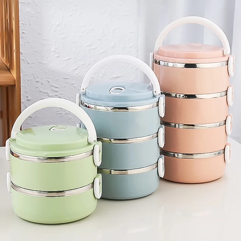 

Cute Japanese Lunch Box For Kids School Portable Food Container Stainless Steel Bento Box Kitchen Leak-Proof Lunchbox Heated