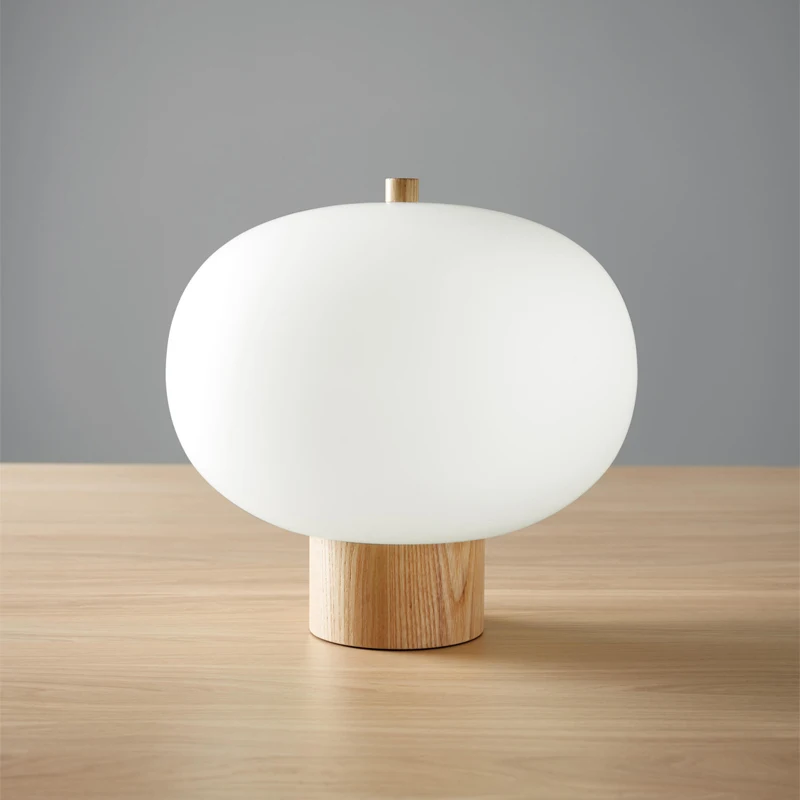 

Nordic Glass Ball Wooden Base Table Lamp Restaurant Bar Villa Hotel Home Living Room Hotel Bedside Desk Light TA141