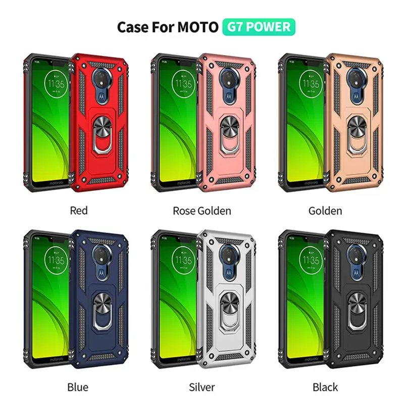 

Case for Motorola Moto G6 G7 Plus G7 Power G8 Game Armor Magnetic Ring Holder Stand Cover for Moto G6 G7 Play E5 E6 Plus Z4