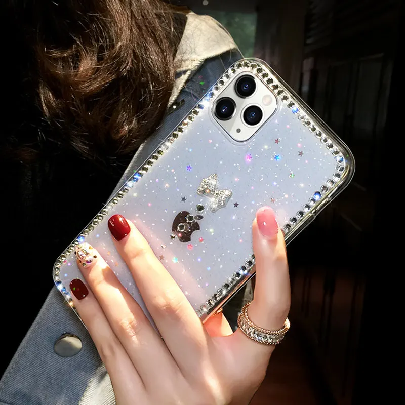 for iphone se2 case diamond glitter butterfly bling star phone case for iphone 11 pro max x xr xs se 2020 6 6s 7 8 plus cover free global shipping