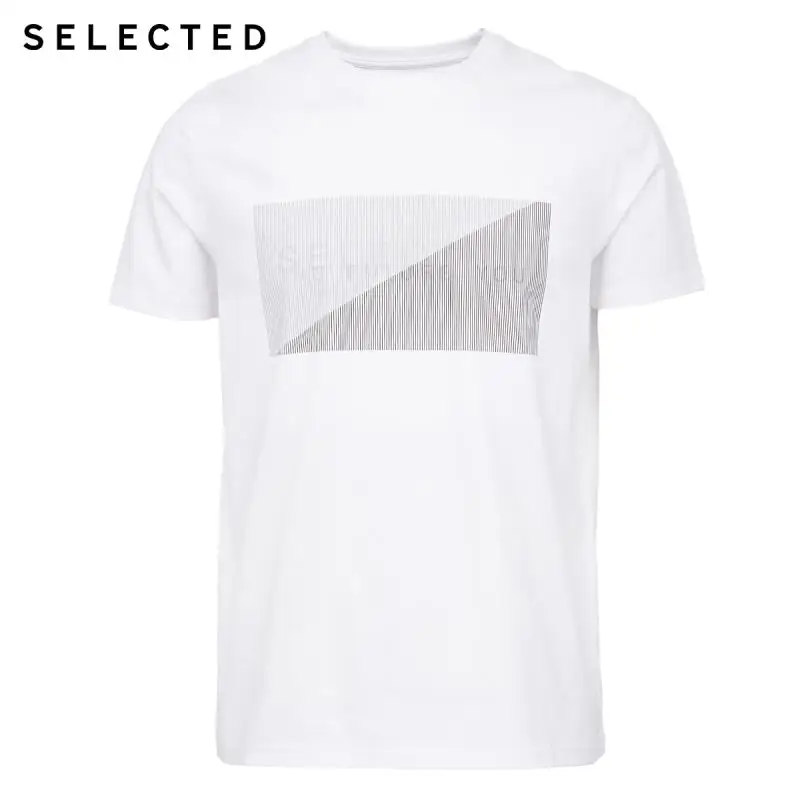 

SELECTED 100% Cotton Letters Offset Printed Casual Men's Short-sleeved T-shirt S|420101536NEW ARRIVALS 10-2/15-4/25-6
