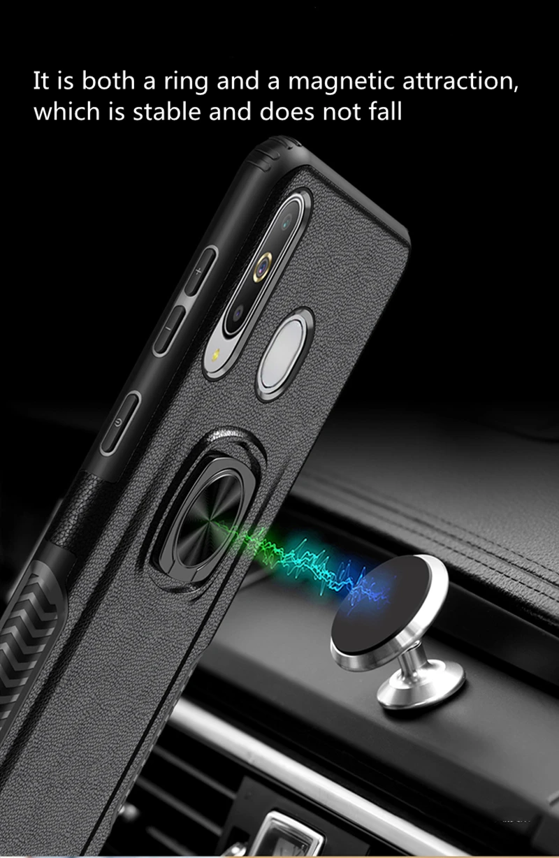 Силиконовый чехол с магнитным кольцом на палец для Samsung Galaxy A10 A20 A30 A40 A50 A50S A30S A60 A70