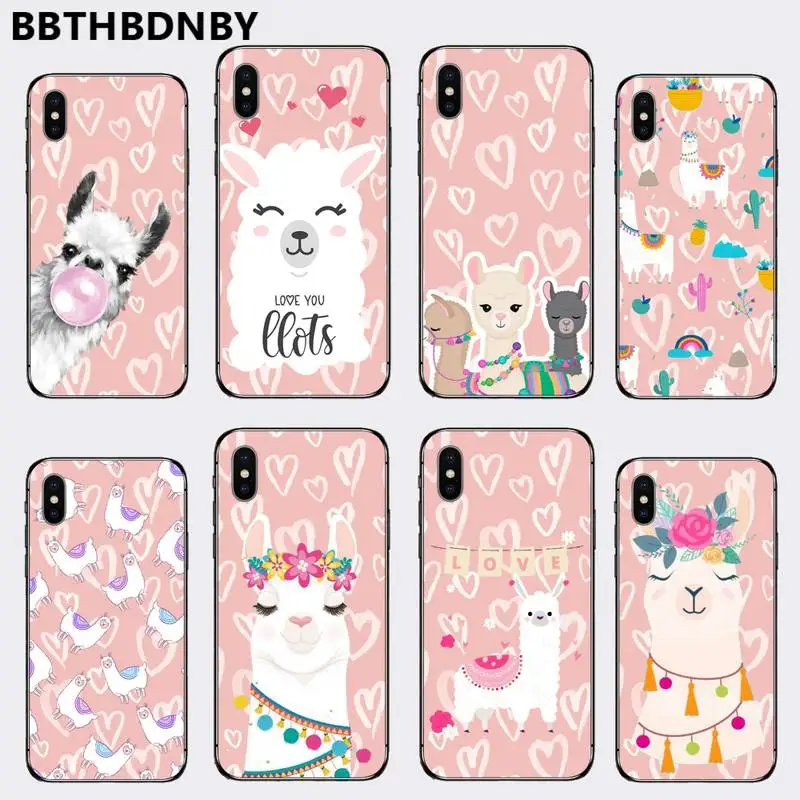 

Lovely animal Llama Alpacas Phone Case for iPhone 11 12 mini pro XS MAX 8 7 6 6S Plus X 5S SE 2020 XR