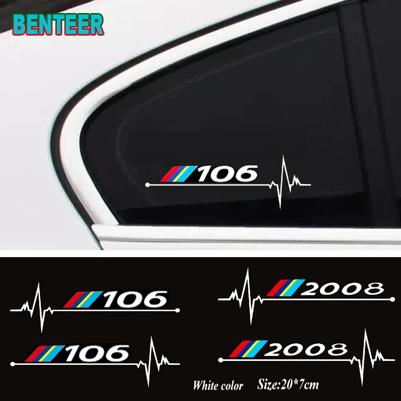 2 шт./лот автомобильные окна стикеры для Peugeot 106 108 206 208 306 308 508 2008 3008