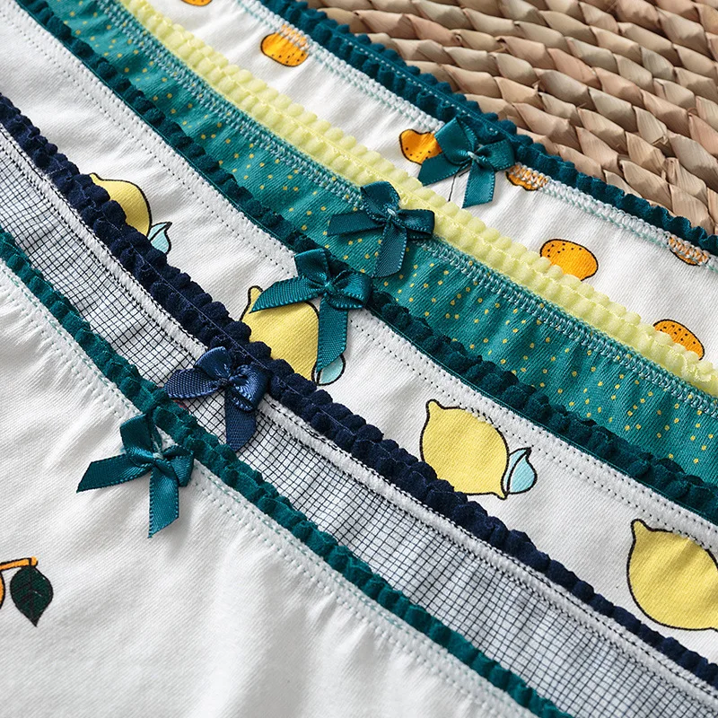 Женские трусы летние с рисунком фрукт манго ананаса милые для молодых девушек