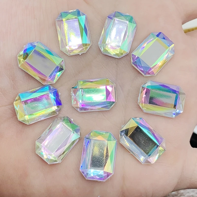 Прямоугольный восьмиугольный акриловый Кристальный Камень Стразы с плоской