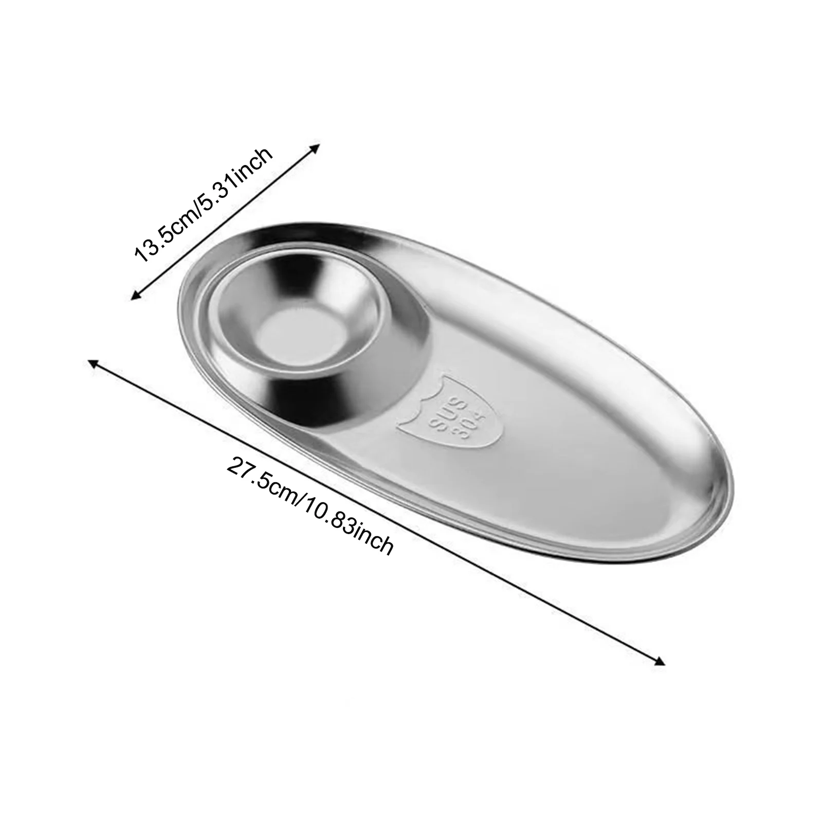 S/L сетчатая тарелка 304 для закусок из нержавеющей стали разделенная овальная с