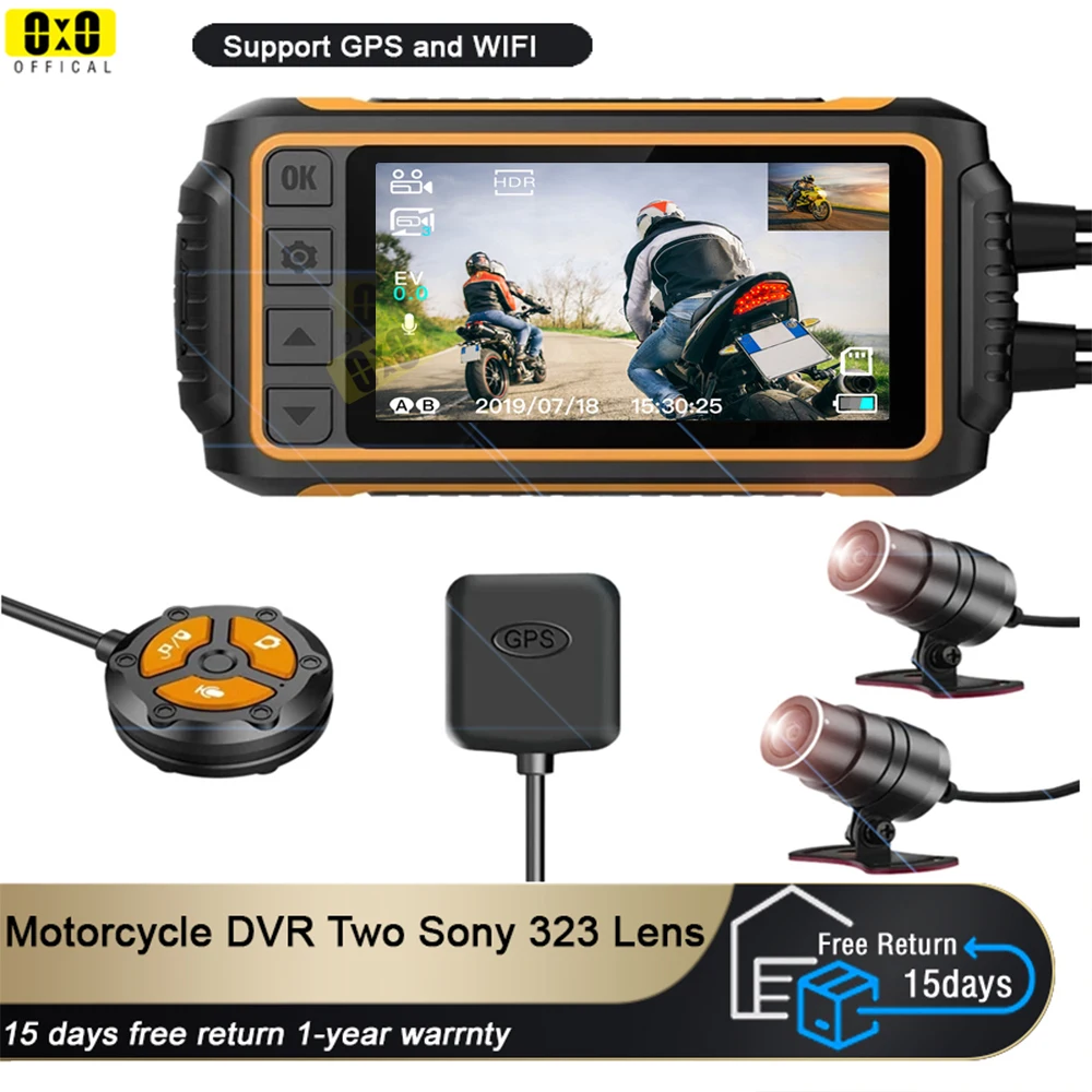 

Видеорегистратор для мотоцикла, IP67, с GPS, Wi-Fi, 1080P