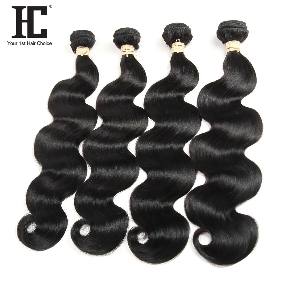 HC волосы перуанский объемная волна 3 Связки с кружевом Фронтальная застежка не