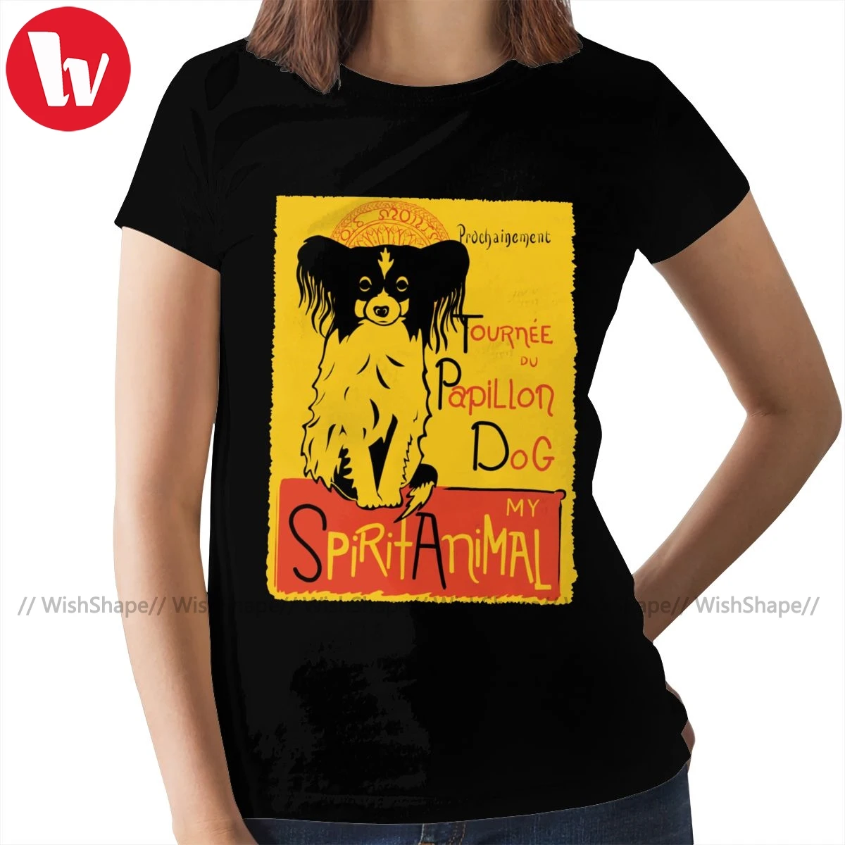 

Футболка с собакой-бабочкой, забавная футболка с милой собакой, большая повседневная женская футболка, Хлопковая женская футболка