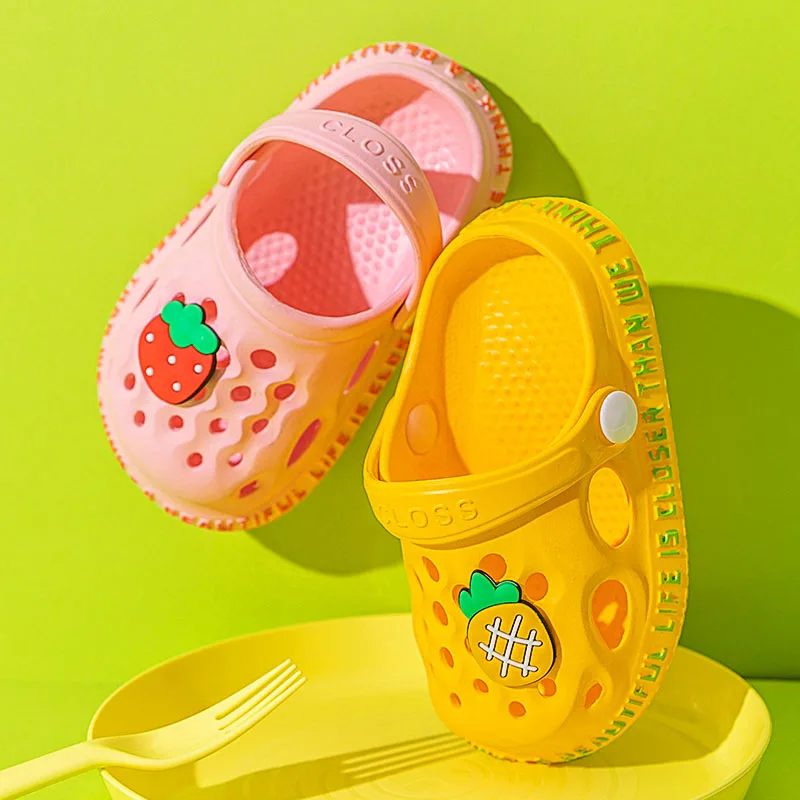 

Children Girl Mules Clogs Summer Croc Garden Beach Slippers Sandals Cave Hole Baby Shoes For Girls Boys