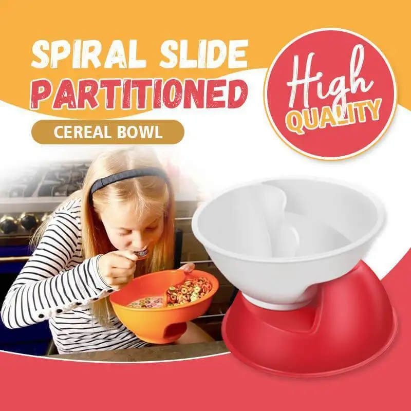 Spiral Slide Partitioned Cereal Bowl Dry And Wet Separation Spiral Bucket Bowl Maker Chute 18×18×10cm Breakfast Tool