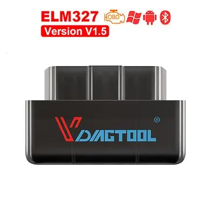 bluetooth v1.5 VDIAGTOOL ELM 327 OBD2 автомобильный диагностический сканер ELM327 V1.5 Bluetooth/Wi-Fi, Интерфейс OBDII для Android IOS считыватель кода - Цвет: bluetooth v1.5